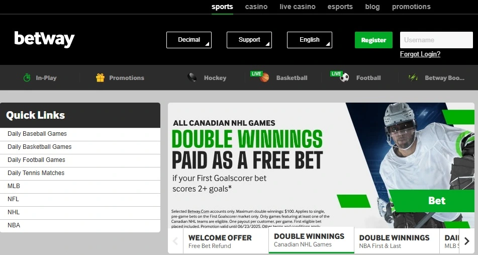 Betway website image