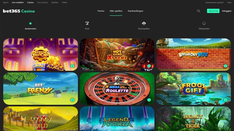 Imagem do site da bet365
