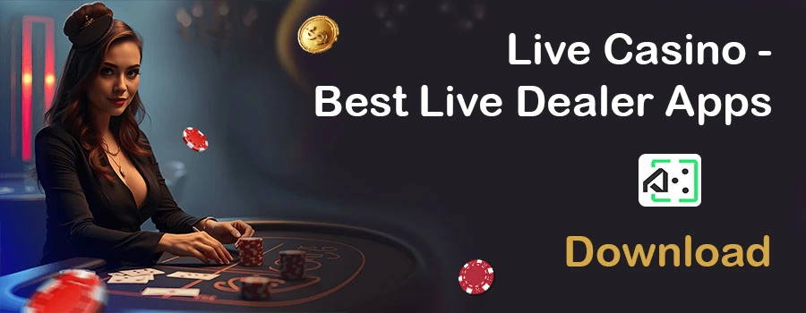 A female croupier on a live casino broadcast