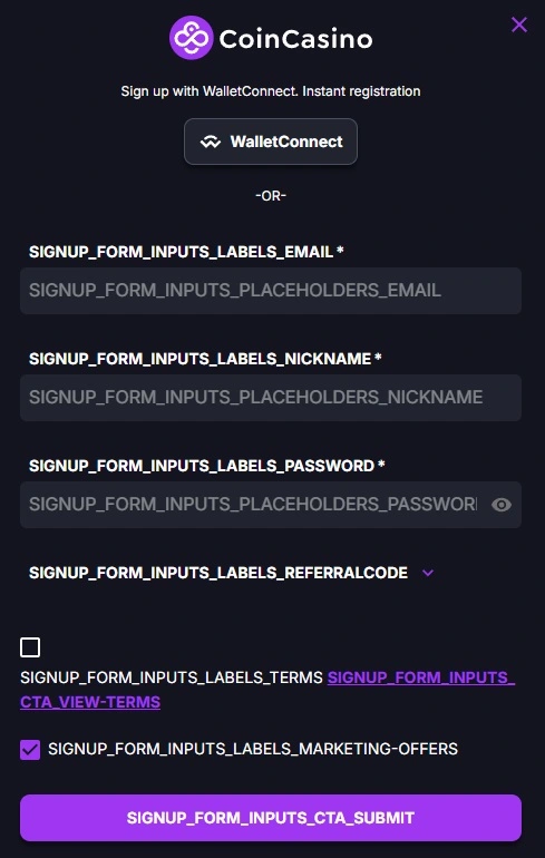 coincasino kaydı