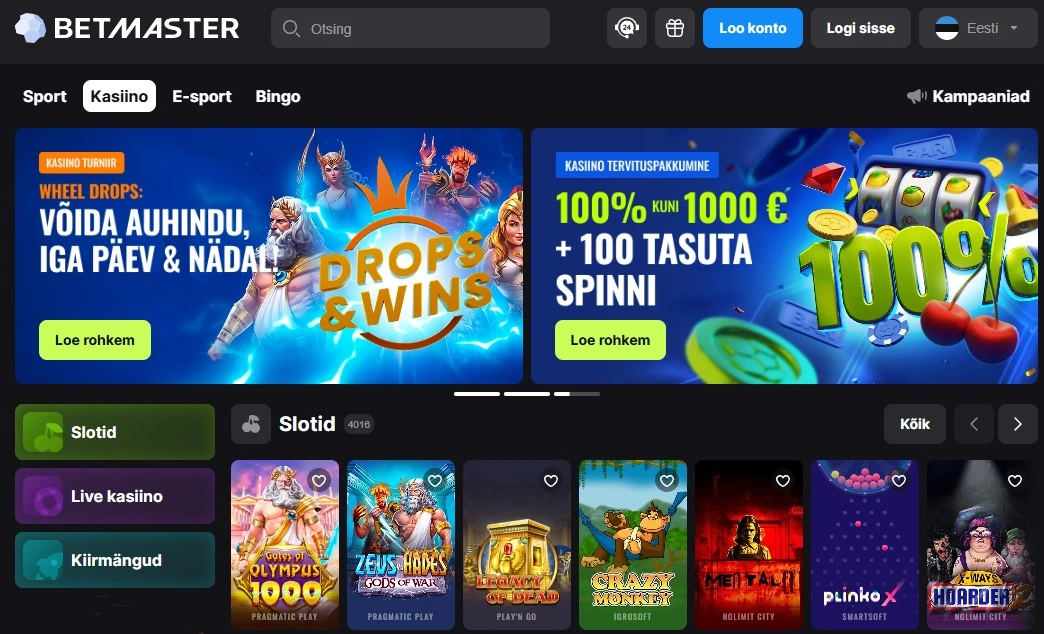 imagem do site betmaster